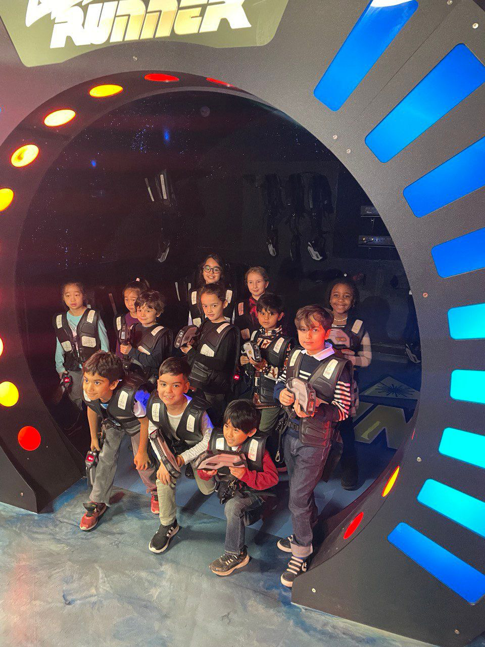 Kids celebrating at Lazer Runner